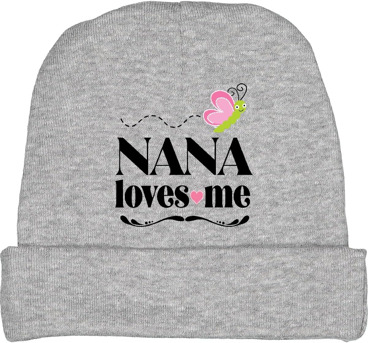 Nana Loves Me Granddaughter Butterfly Baby Beanie Hat