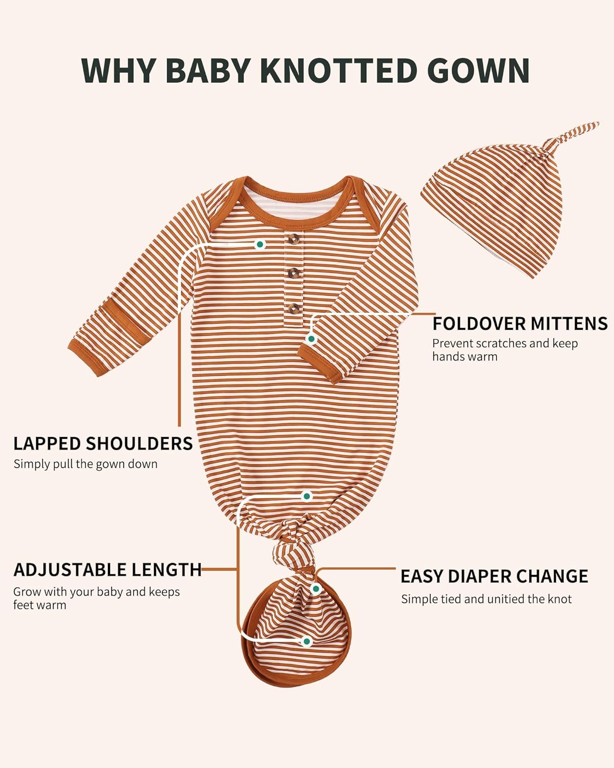 Mikrdoo Newborn Girl Gown Sleepwear