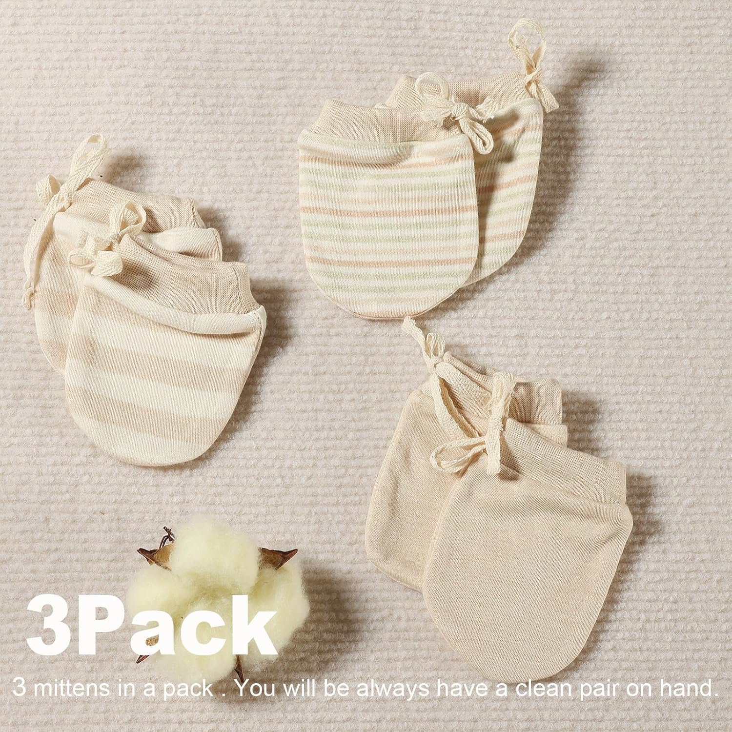 Perfect Newborn mittens organic cotton no slip 0-12 months