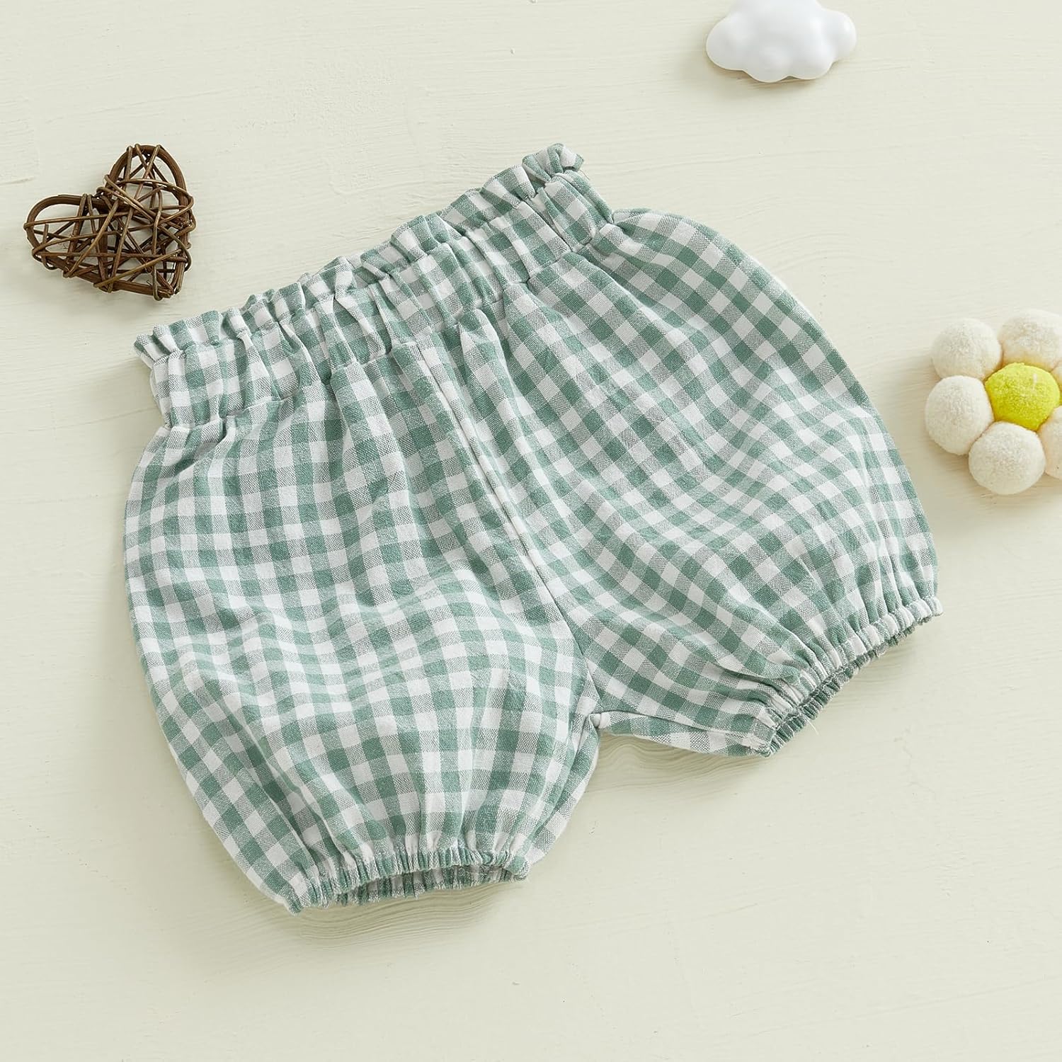 Emmababy Plaid Ruffle Shorts