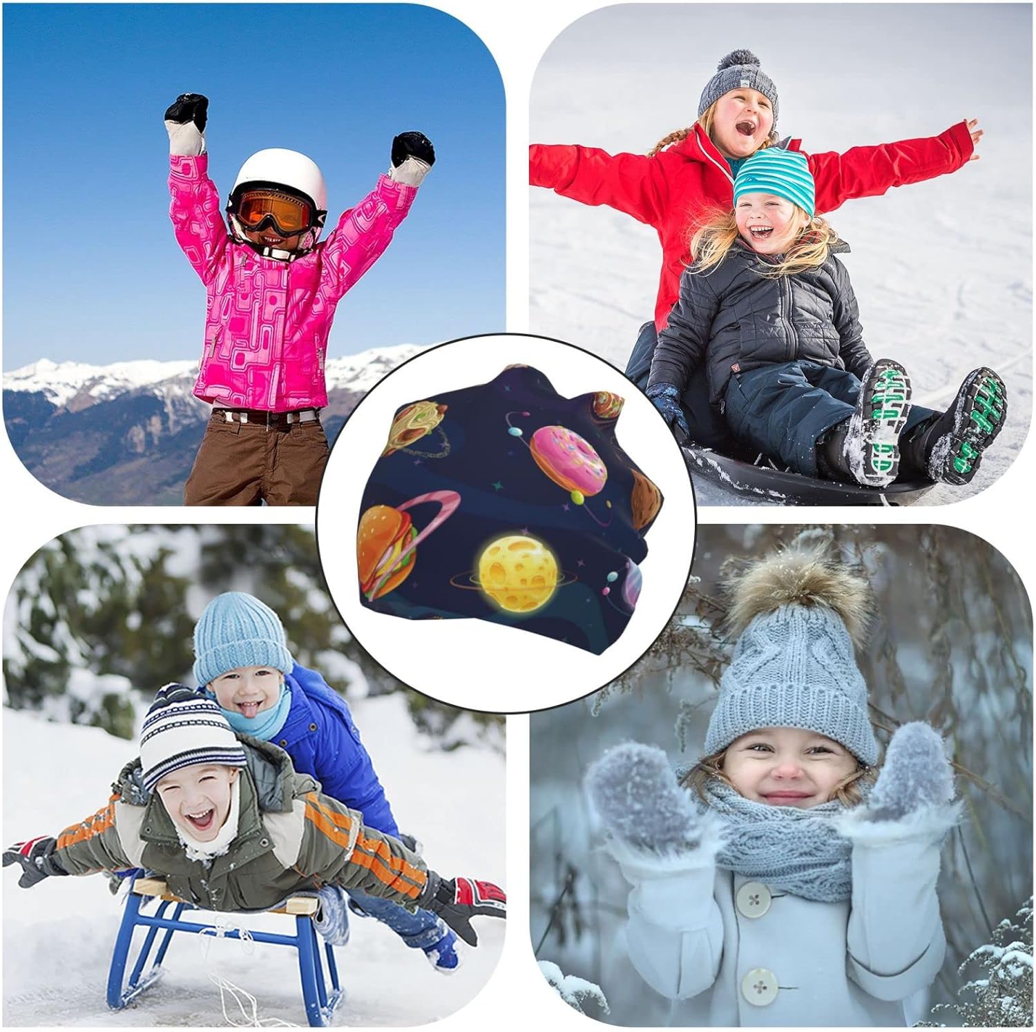 DEHUAL Kids Skull Beanie 7-12 Black