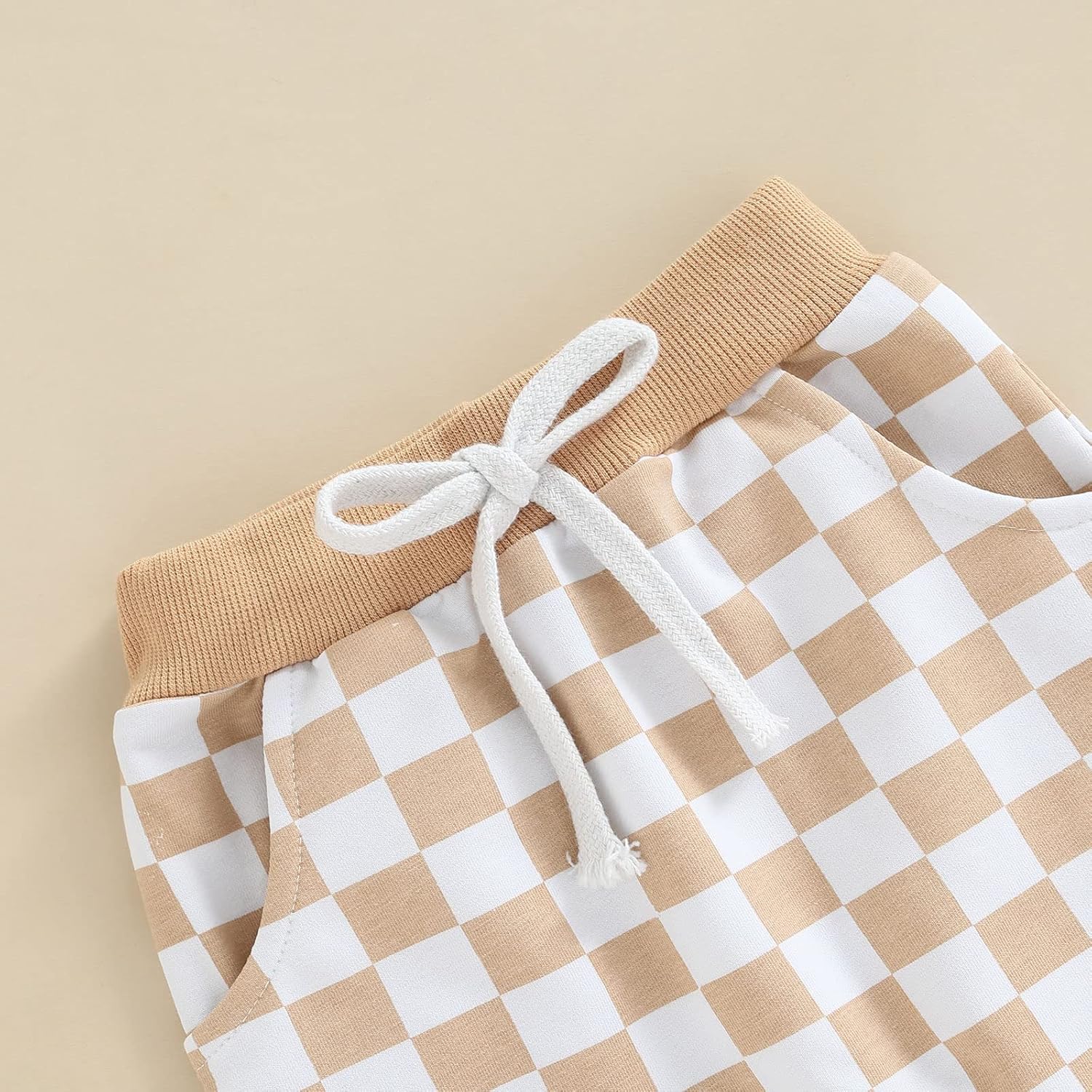 Checkerboard Plaid Elastic Pants for Toddler