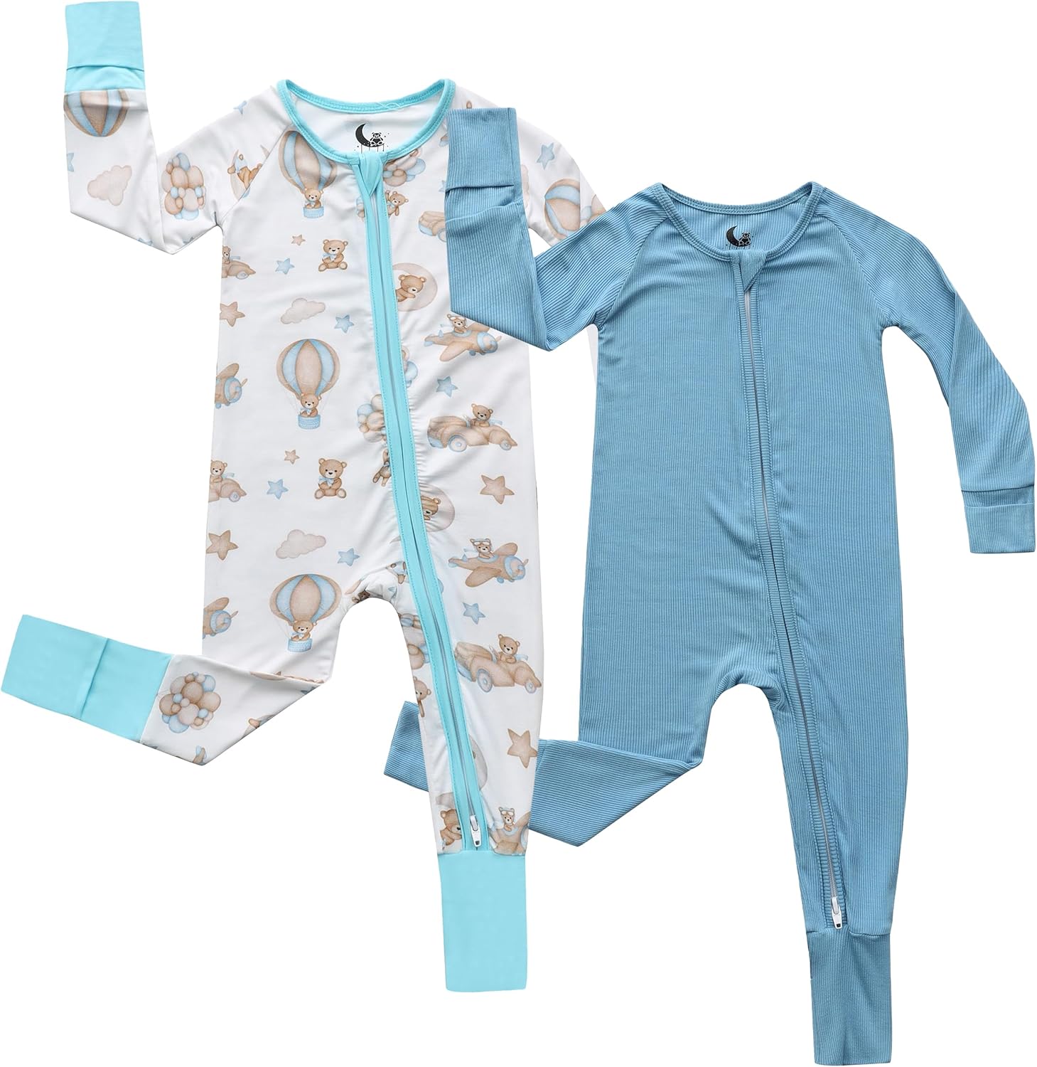 2-Pack Bamboo Viscose Baby Pajamas 0-24 Months