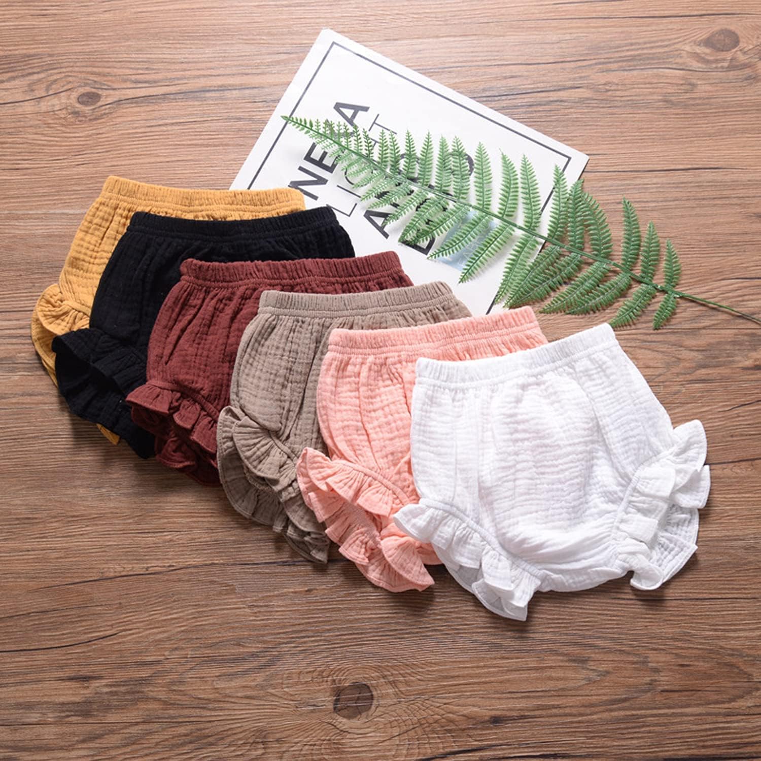 EISHOW Elastic Waist Ruffle Elastic 3PC Baby Shorts