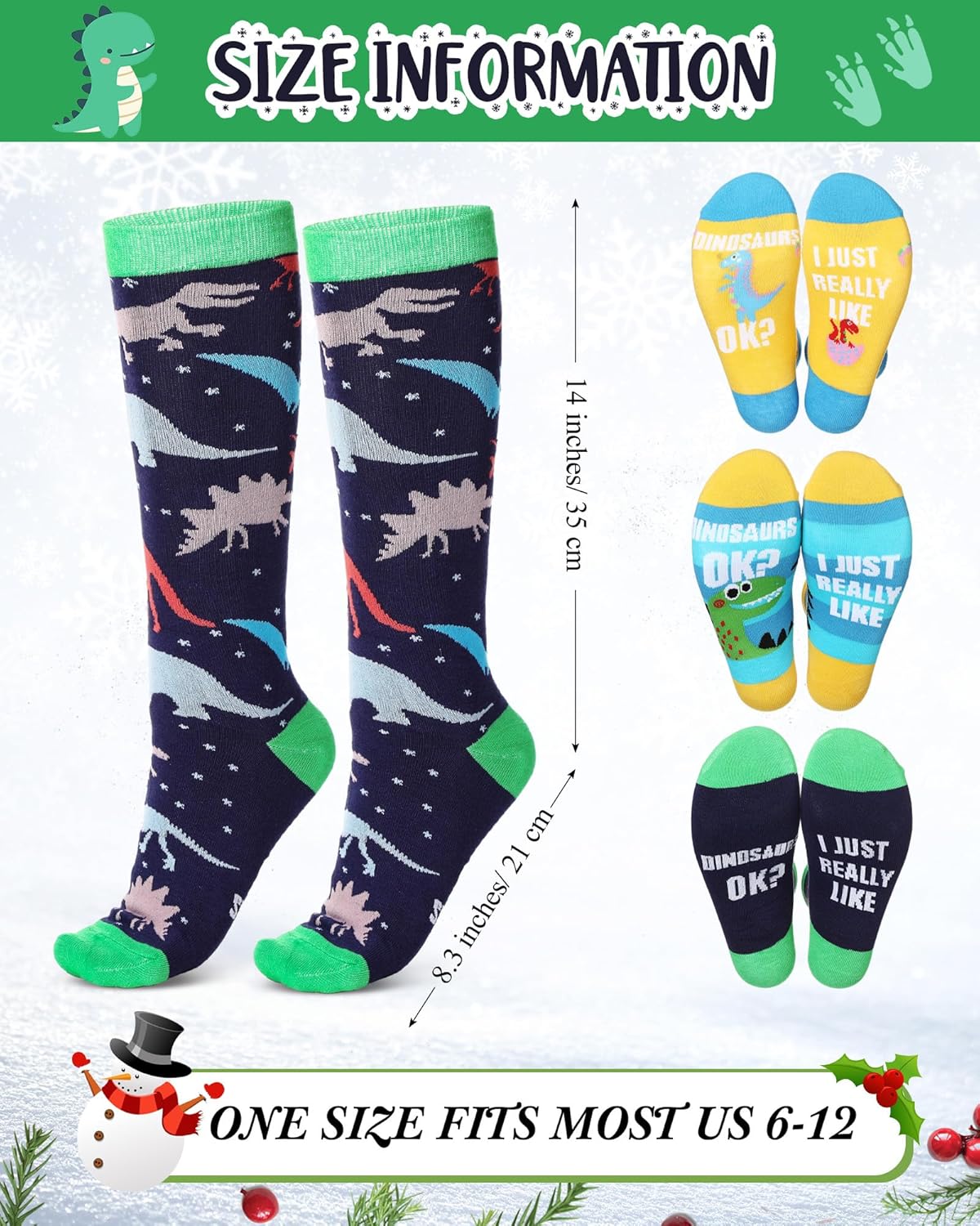 3 Pairs Fuzzy Novelty Reindeer Knee High Socks