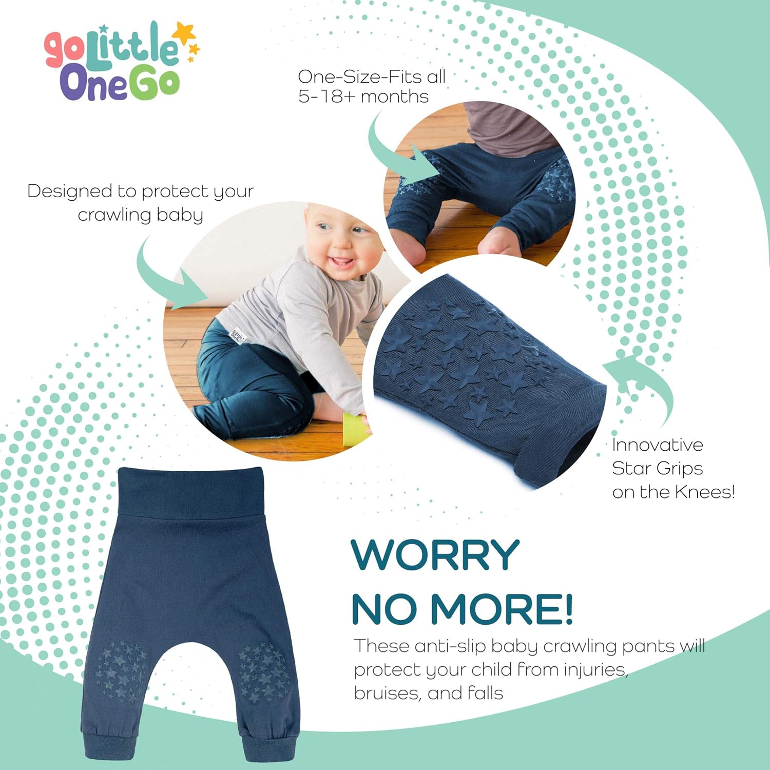 Anti-Slip Harem Pants for Crawling Babies