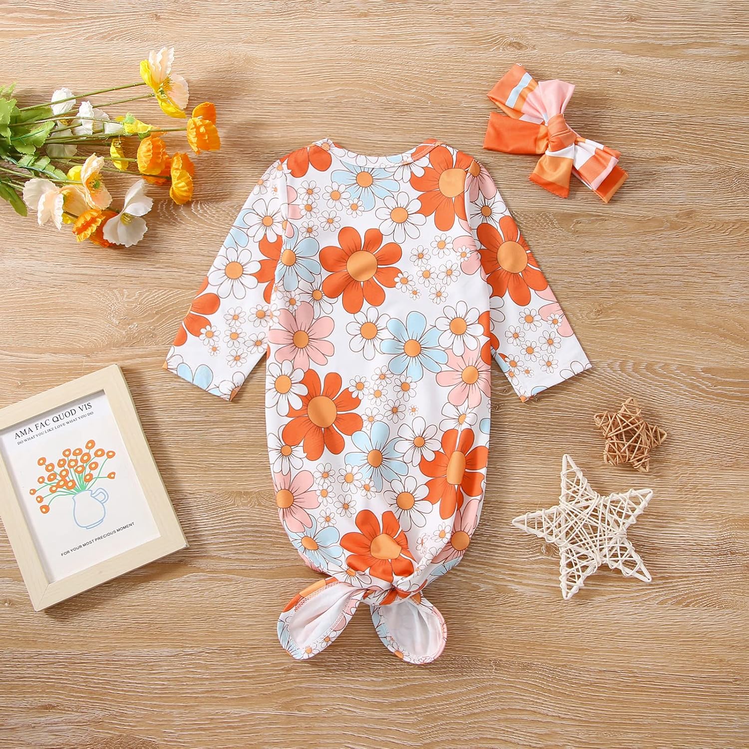 FIOMVA Unisex Baby Sleepy Gown with Hat