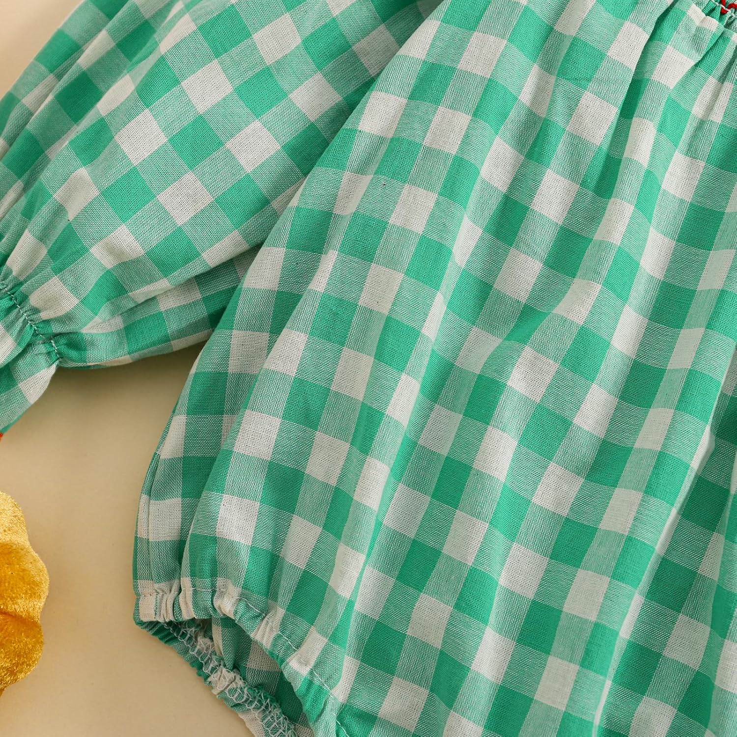 Baby Girl Festival Plaid Onesie pumpkin turkey holiday