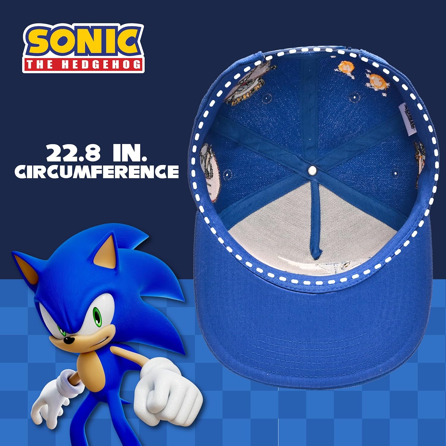 Official Sonic The Hedgehog Flat Bill Adjustable Baseball Cap