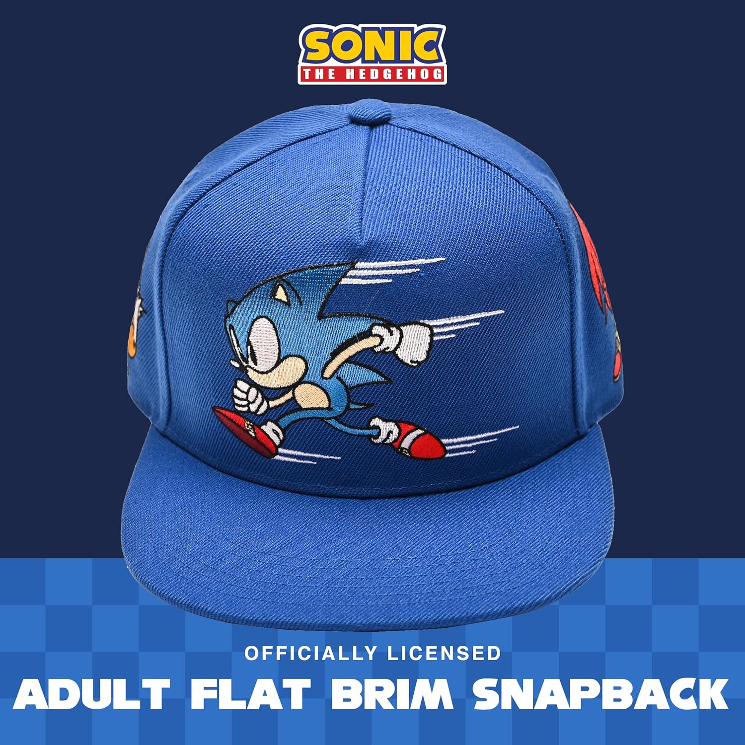Official Sonic The Hedgehog Flat Bill Adjustable Baseball Cap
