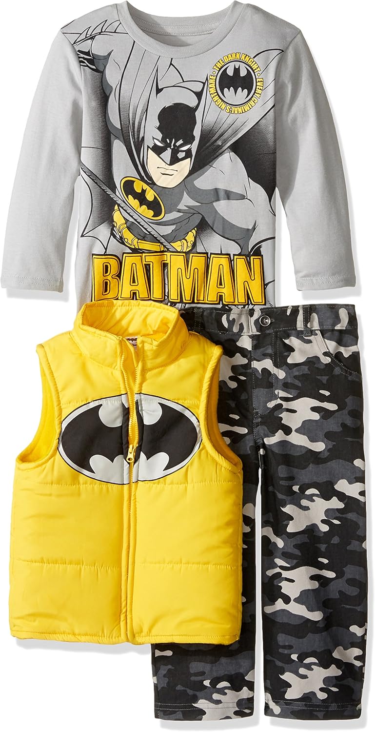 Warner Bros Little Boys Toddler Batman 3-Piece Camo Set