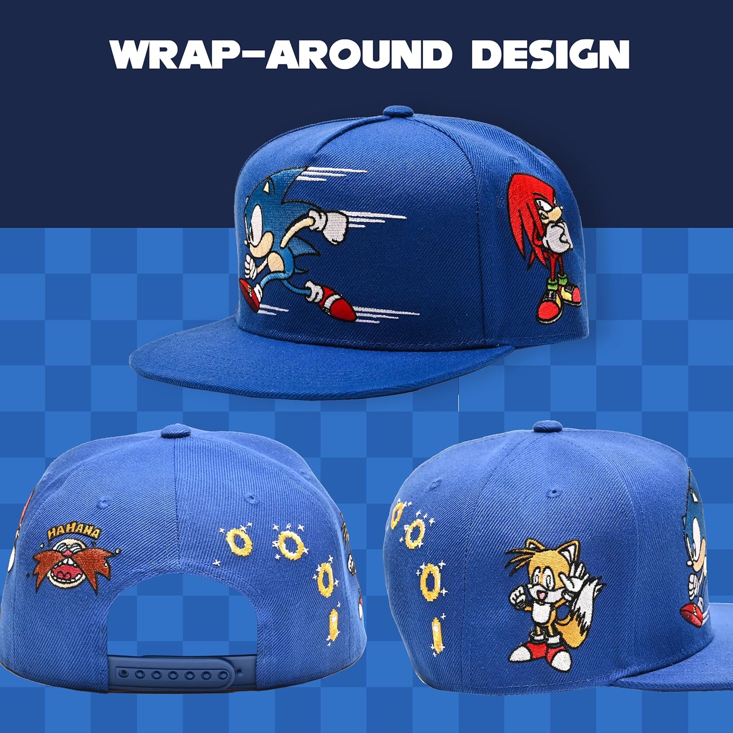 Official Sonic The Hedgehog Flat Bill Adjustable Baseball Cap