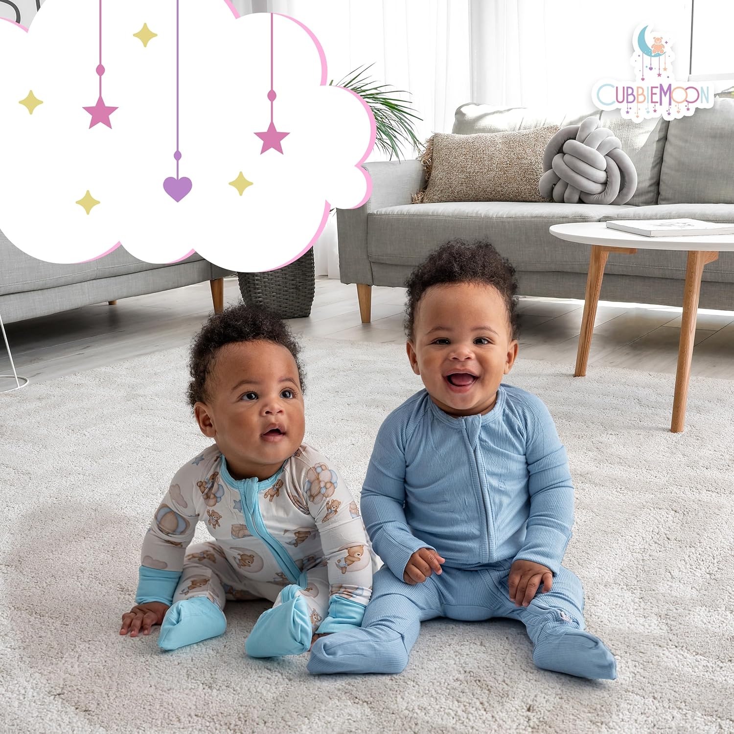2-Pack Bamboo Viscose Baby Pajamas 0-24 Months