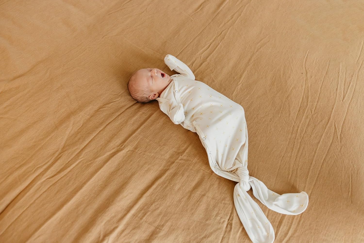 Copper Pearl Knotted Newborn Gown - Stretchy Sleep