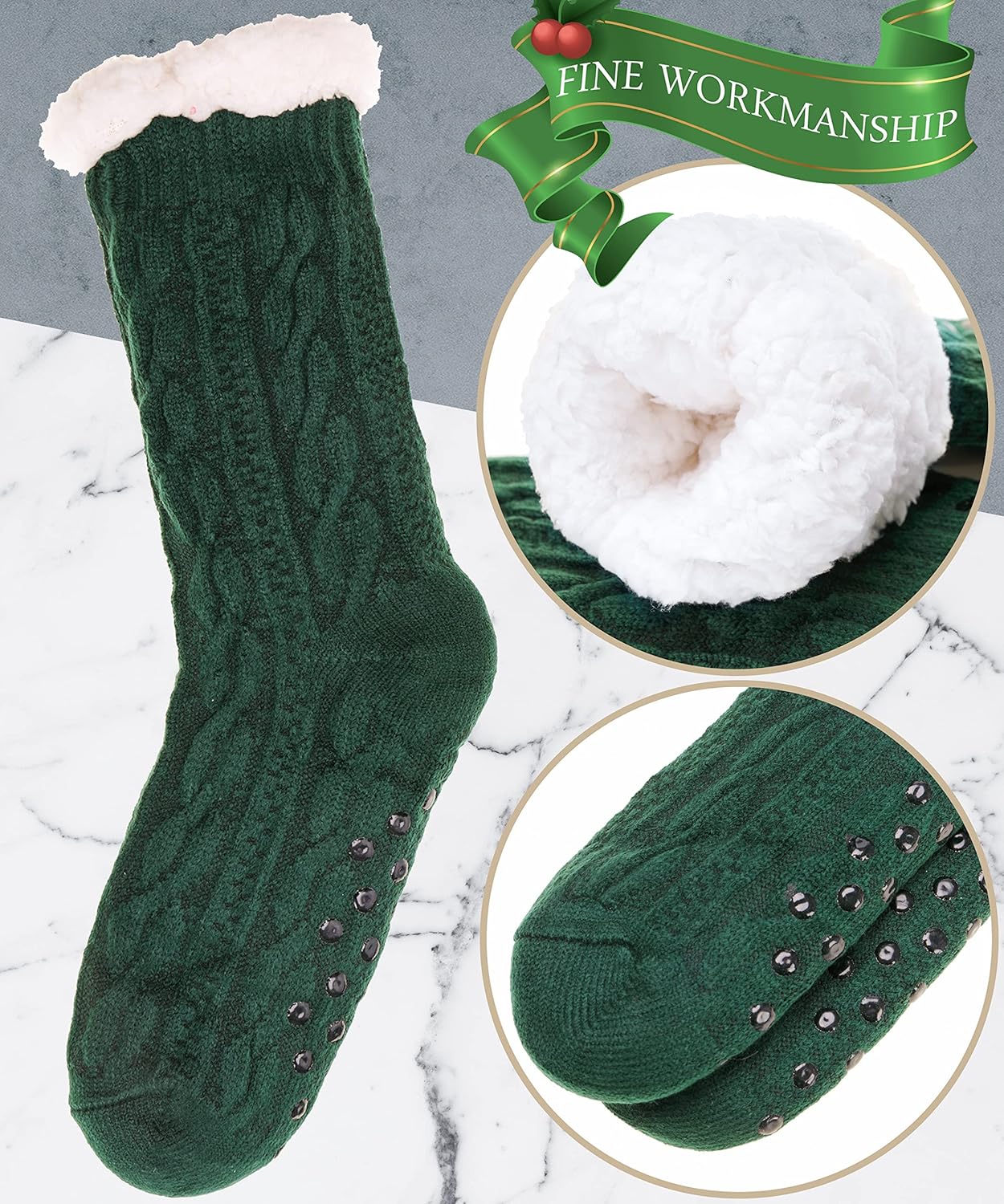 EBMORE Mens Cozy Fuzzy Slipper Socks