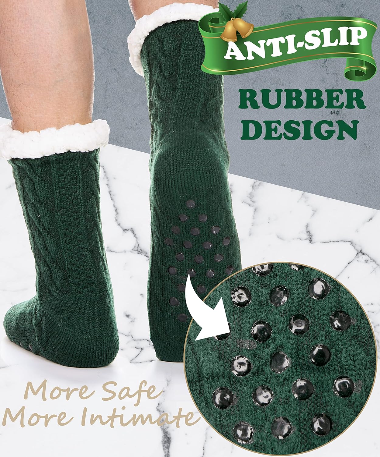 EBMORE Mens Cozy Fuzzy Slipper Socks