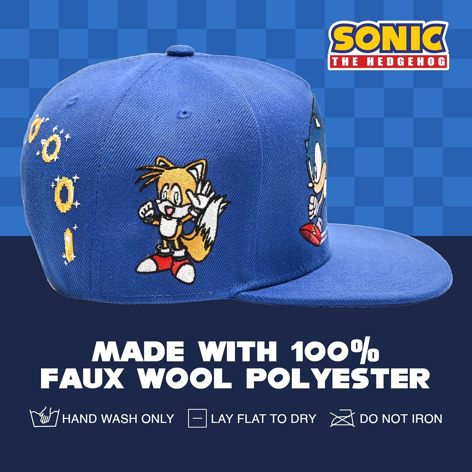 Official Sonic The Hedgehog Flat Bill Adjustable Baseball Cap